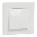 Выключатель одноклавишный Schneider Electric Asfora с подсветкой Белый (EPH1400121)