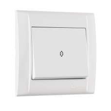 Вимикач прохідний одноклавішний Makel Defne без підсвітки білий (42001005)