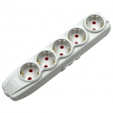 Колодка Quantum 5 постів  із заземленням біла, серія Bestline 1шт/уп