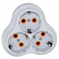 Розгалужувач Quantum на три розетки із заземленням білий, 1шт/уп