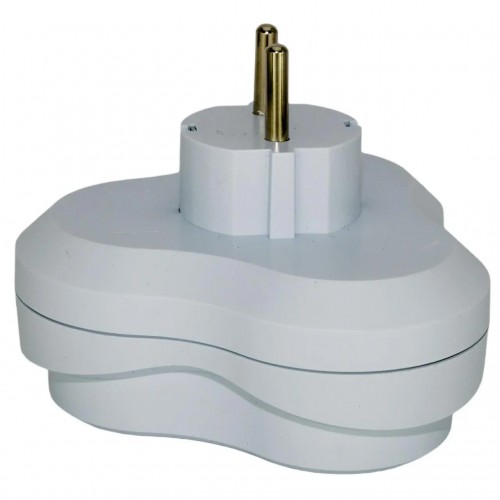 Розгалужувач Quantum на три розетки із заземленням білий, 1шт/уп