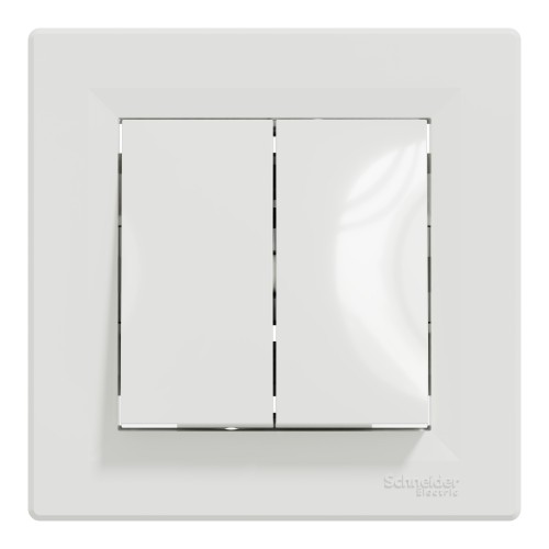 Вимикач двоклавішний Schneider Electric Asfora Білий (EPH0300121)