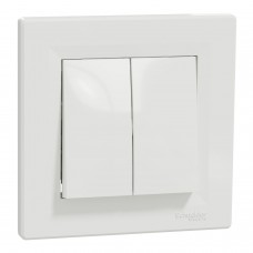 Вимикач двоклавішний Schneider Electric Asfora Білий (EPH0300121)