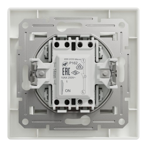 Выключатель одноклавишный Schneider Electric Asfora с подсветкой Белый (EPH1400121)