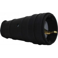 Гніздо ТЕССО Каучук із заземленням 16А, 250B~ чорне 1шт/уп (TA 4001)