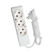 Удлинитель ТЕССО 3 поста с заземлением 3м (3*1) белый 1шт/уп