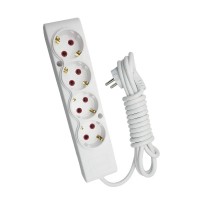 Подовжувач ТЕССО 4 поста із заземленням  3м (3*1) білий 1шт/уп