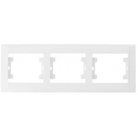 Рамка тримісна горизонтальна Makel Defne біла (42001703)
