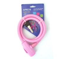 Замок велосипедный APECS PD-84-100CM-PINK
