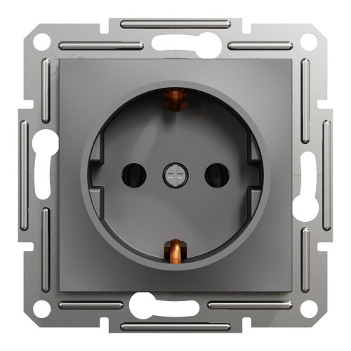 Розетка Schneider Electric EPH2900171 Asfora пластик із заземленням Schuko 220 В Антрацит (10190056)