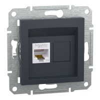 Розетка компьютерная Schneider Electric EPH4300171 Asfora пластик Антрацит (11486042)