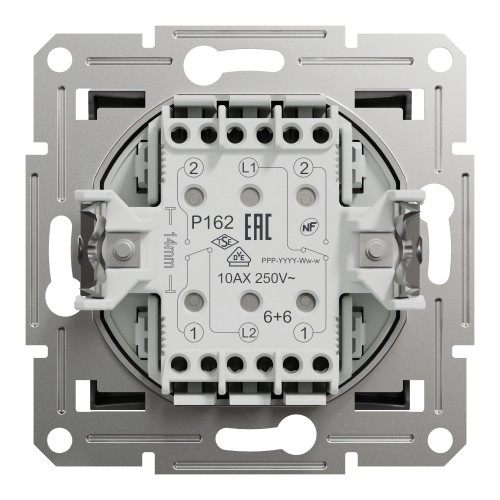 Перемикач прохідний двоклавішний Schneider Electric Asfora без підсвітки Антрацит (EPH0600171)