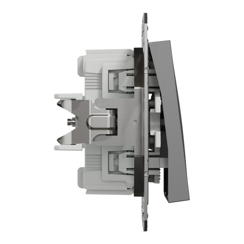 Перемикач прохідний двоклавішний Schneider Electric Asfora без підсвітки Антрацит (EPH0600171)