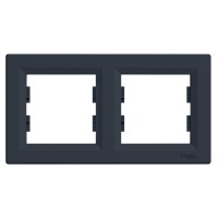 Рамка двухместная горизонтальная Schneider Electric Asfora пластик Антрацит (EPH5800271)
