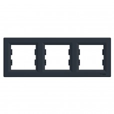 Рамка тримісна горизонтальна Schneider Electric EPH5800371 Asfora пластик Антрацит (10190142)