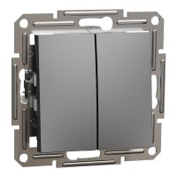 Выключатель 2-клавишный Schneider Electric EPH0300171 Asfora пластик Антрацит (10624093)
