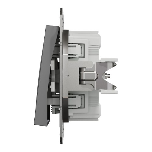 Перемикач прохідний 1-клавішний Schneider Electric EPH0400171 Asfora пластик Антрацит (10624083)