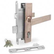 Замок врізний "Мотор Сiч ЗВ-7 кл. 2" з ручками i цилiндром ЗВ-4-6.111-6 бронза