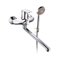 змішувач s33 ø40 для ванни гусак прямий 350мм дивертор вбудований картриджний Aquatica