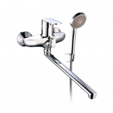 Змішувач s33 Ø40 для ванни гусак прямий 350мм дивертор вбудований картріджний AQUATICA (9733220)