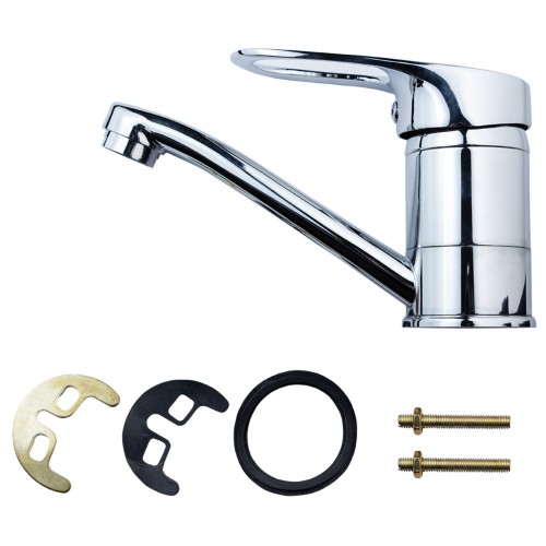 змішувач s44 Ø40 для кухні гусак прямий 150мм на шпильці Aquatica (MJ-2B129C)