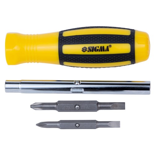 Викрутка з двосторонніми битами 4в1 + адаптер CrV SIGMA