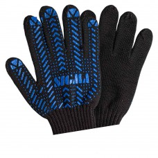 Рукавички трикотажні з ПВХ крапкою р10 Актив (чорні) SIGMA