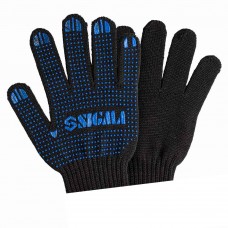 Рукавички трикотажні з ПВХ крапкою р10 Оптима (чорні) SIGMA
