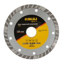 Круг відрізний алмазний "Турбо" Ø125×1.8×22.2мм, 12000об/хв SIGMA