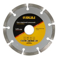 Круг отрезной алмазный сегментированный Ø125×1.8×22.2мм, 12000об/мин SIGMA
