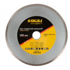 Круг відрізний алмазний універсальний Ø180×2.2×22.2мм, 8000об/хв SIGMA